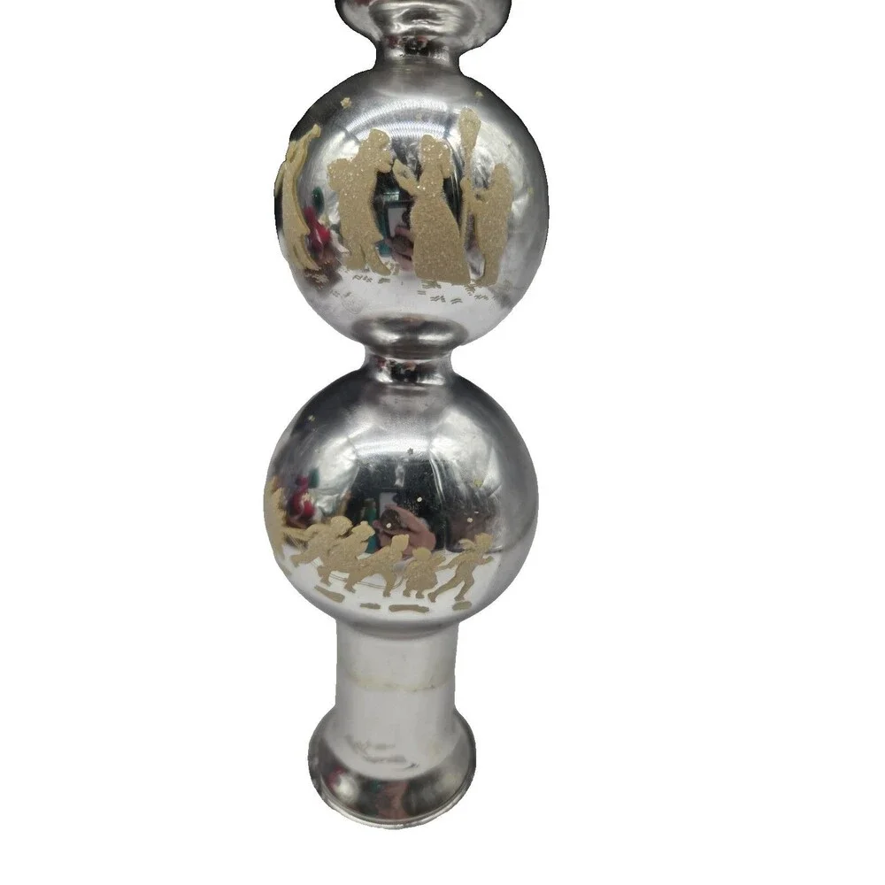 Vintage Mid Century Mercury Glass Finial Christmas Tree Topper 15